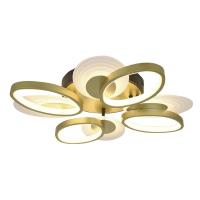 Светильник потолочный (люстра) свд 75Вт  5625лм золото/белый пульт диммер 