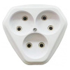 Кунцево белый розетка скрытая 3-мест IP20 