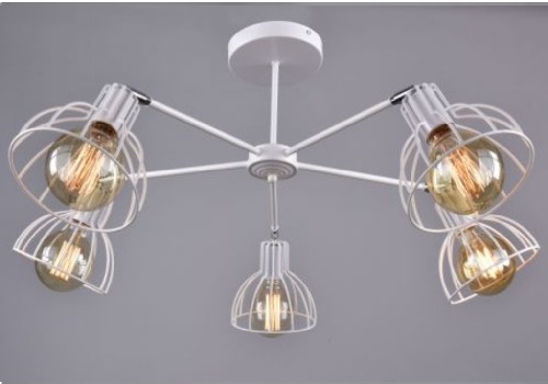 Светильник потолочный (люстра) 5*60Вт E27 белый/хром Нубия