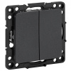 Стокгольм черный выключатель 2кл скрытая 10А IP20 