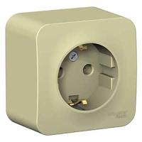 Бланка бежевый розетка открытая 1-мест заземление IP20 