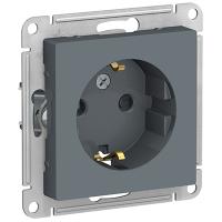 Атлас грифель розетка скрытая 1-мест заземление шторки IP20 