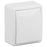 Эксперт белый выключатель 1кл с подсветкой открытая 10А IP20 