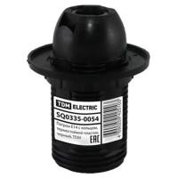 Патрон подвесной E14 пластик с кольцом черный TDM 