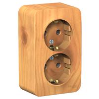 Бланка ясень розетка открытая 2-мест заземление IP20 