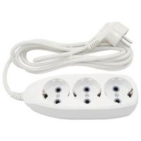 Удлинитель 3-мест 7м ПВС 3*0,75 белый ТМ Jett  