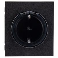 MIELE STRONG Розетка 1-ая с/з с/у, со шторками и крышкой 16А антрацит KRANZ