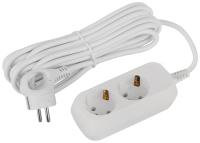 Удлинитель 2-мест 5м ПВС 3*1 белый ЭРА  Greenline