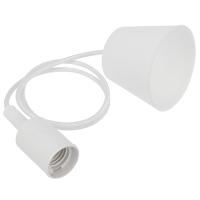 Патрон подвесной E27 пластик со шнуром 1м белый  
