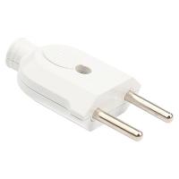 Вилка 6А плоская белый пластик IP20 Rexant 