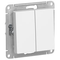 Атлас белый выключатель кнопочный 2кл скрытая 10А IP20 