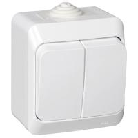 Этюд белый выключатель 2кл открытая 10А IP44 