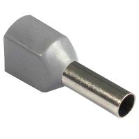 Наконечник-гильза двойной 4,0-12 изолированный серый НШВИ2 КВТ 100шт