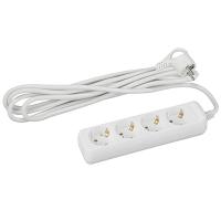 Удлинитель 4-мест 3м ПВС 3*0,75 белый ЭРА  