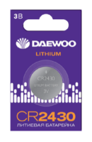 Батарейка дисковая CR2430 BL1 Daewoo 