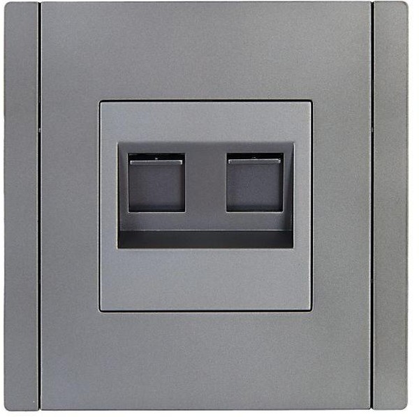 Фортепиано сталь механизм RJ45 2x8(8) скрытая 2-ая Cat5e