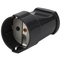 Розетка переносная 16А заземление черный пластик IP20 ЭРА