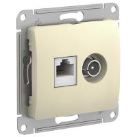 Глосса бежевый розетка RJ45+TV скрытая 2-ая  