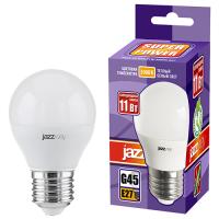 Лампа шар свд Е27 11Вт 3000К 950лм G45 матовый Jazzway