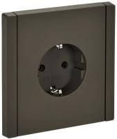 Фортепиано серый розетка скрытая 1-мест заземление шторки IP20 