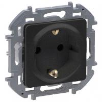 Инспириа антрацит розетка скрытая 1-мест заземление шторки IP20 