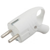 Вилка 16А угловая с ушком заземление белый пластик IP20 ЭРА аналог341110