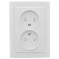 Минск белый розетка скрытая 2-мест шторки IP20 