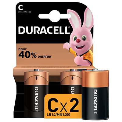 Батарейка C(R14,LR14) алкалиновая BL2 Duracell