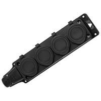 Колодка 4-мест 16А черный каучук заземление IP54 PlexUp