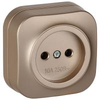 Глори шампань розетка открытая 1-мест IP20 