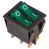 Выключатель ON-OFF 15А 250В индикатор зеленый двойной