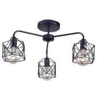 Светильник потолочный (люстра) 3*60Вт E27 черный лофт