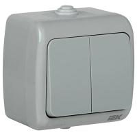 Акватик серый выключатель 2кл открытая 10А IP54 