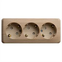 Этюд сосна розетка открытая 3-мест заземление шторки IP20 