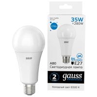 Лампа свд 220В E27 35Вт 6500К 2790лм стандарт A80 матовая Gauss 