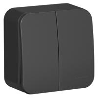 Бланка выключатель открытая антрацит 2кл 10А IP20 