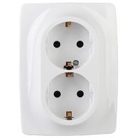 ЭРА12 белый розетка скрытая 2-мест заземление IP20 