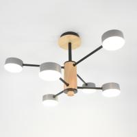 Светильник потолочный (люстра) 6*15Вт GX53 серый/дерево