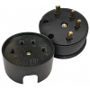 Разъем 25А 380В розетка+вилка открытая черный IP20 9112 IN HOME 