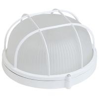 Светильник НПП 100Вт E27 круг белый с решеткой IP54 Баня PlexUp  -45 ... +125