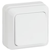 Квадро белый выключатель 1кл открытая 10А IP20 