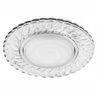 Светильник точечный GX53 круг прозрачный встраиваемый подсветка 