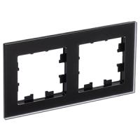 Атлас рамка скрытая 2-ая черный универсально матовое стекло