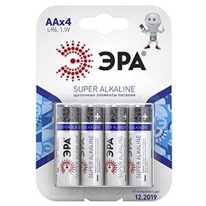 Батарейка AA(пальчик) алкалиновая BL4 ЭРА 