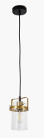 Светильник подвесной (люстра) 1*40Вт Е27 черный/латунь цилиндр