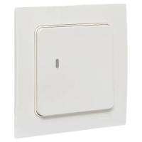 Стокгольм белый выключатель 1кл скрытая 10А IP20 беспроводной
