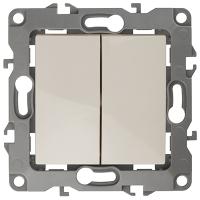 ЭРА12 выключатель скрытая слоновая кость 2кл 10А IP20 