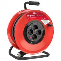 Удлинитель 4-мест 30м КГ 3*1,5 красный катушка IP20 EKF аналог9887321