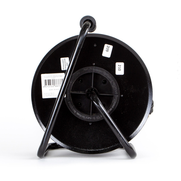 Удлинитель 4-мест 50м КГ 3*1,5 черный катушка металл IP44 PlexUp 3500Вт