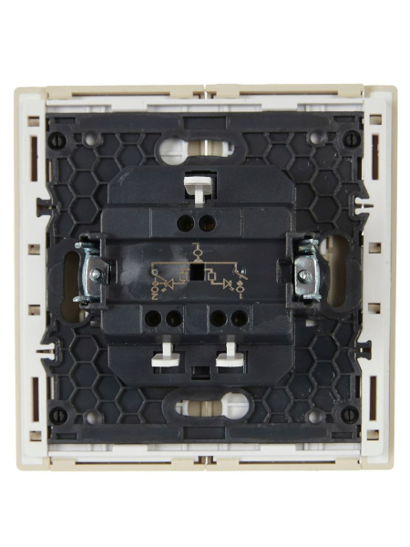 Фортепиано ваниль выключатель 2кл с подсветкой скрытая 10А IP20 